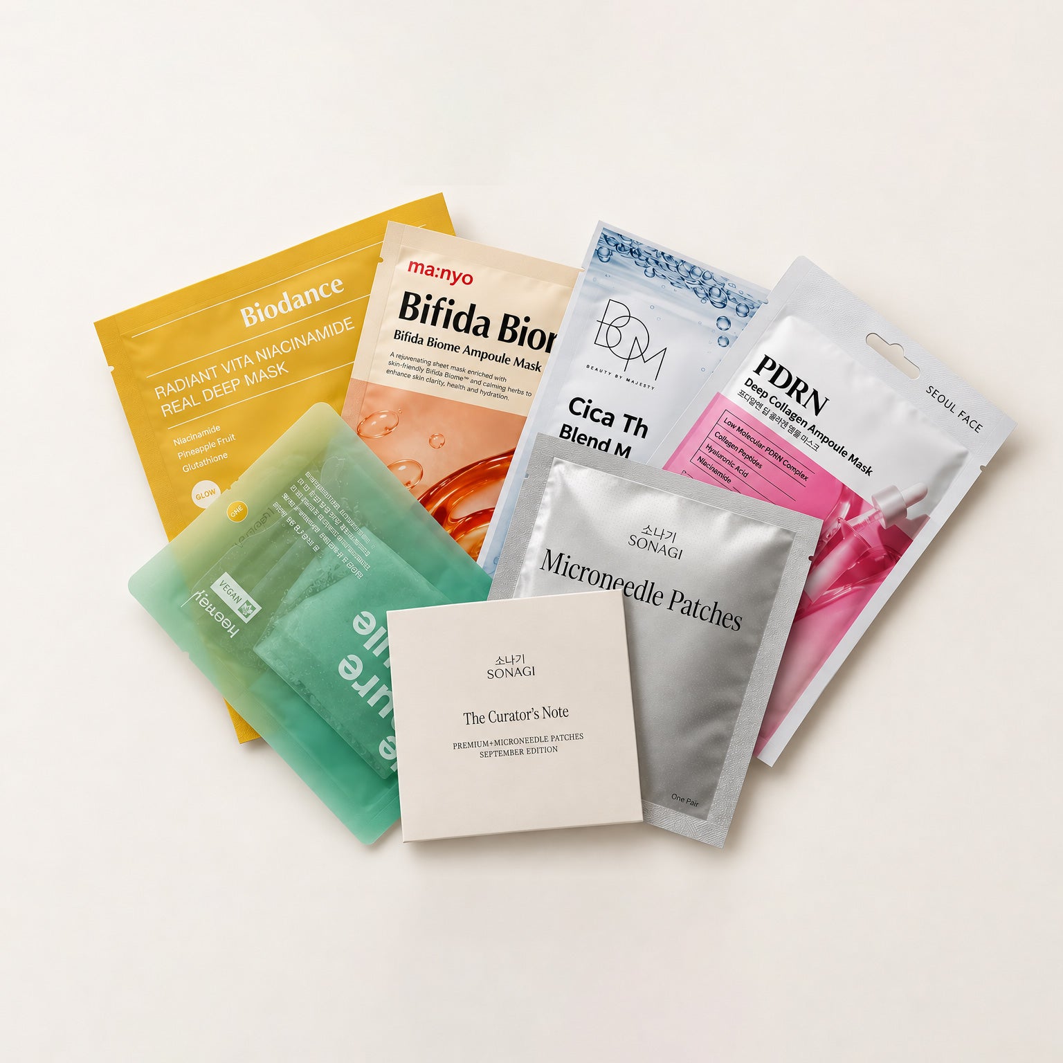 The Sonagi Korean Beauty Mask Subscription Box selection